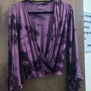 AEO Bell Sleeve Tie Dye Blouse